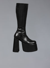 Stacked Leather Platform Boot With High Heel - Black | UNIF Clothing outlet