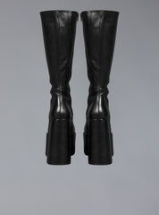 Stacked Leather Platform Boot With High Heel - Black | UNIF Clothing outlet