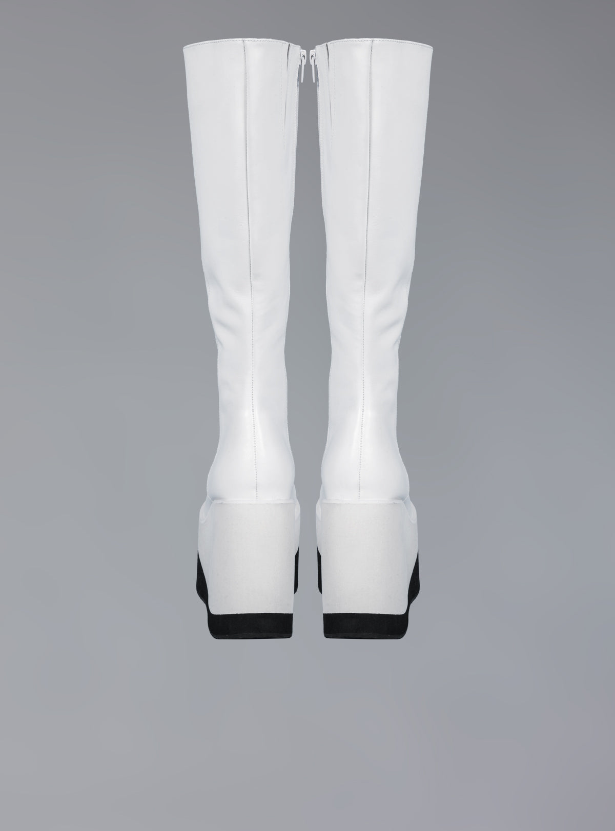 Stacked Leather Platform Knee High Boot - White | UNIF Clothing Sale