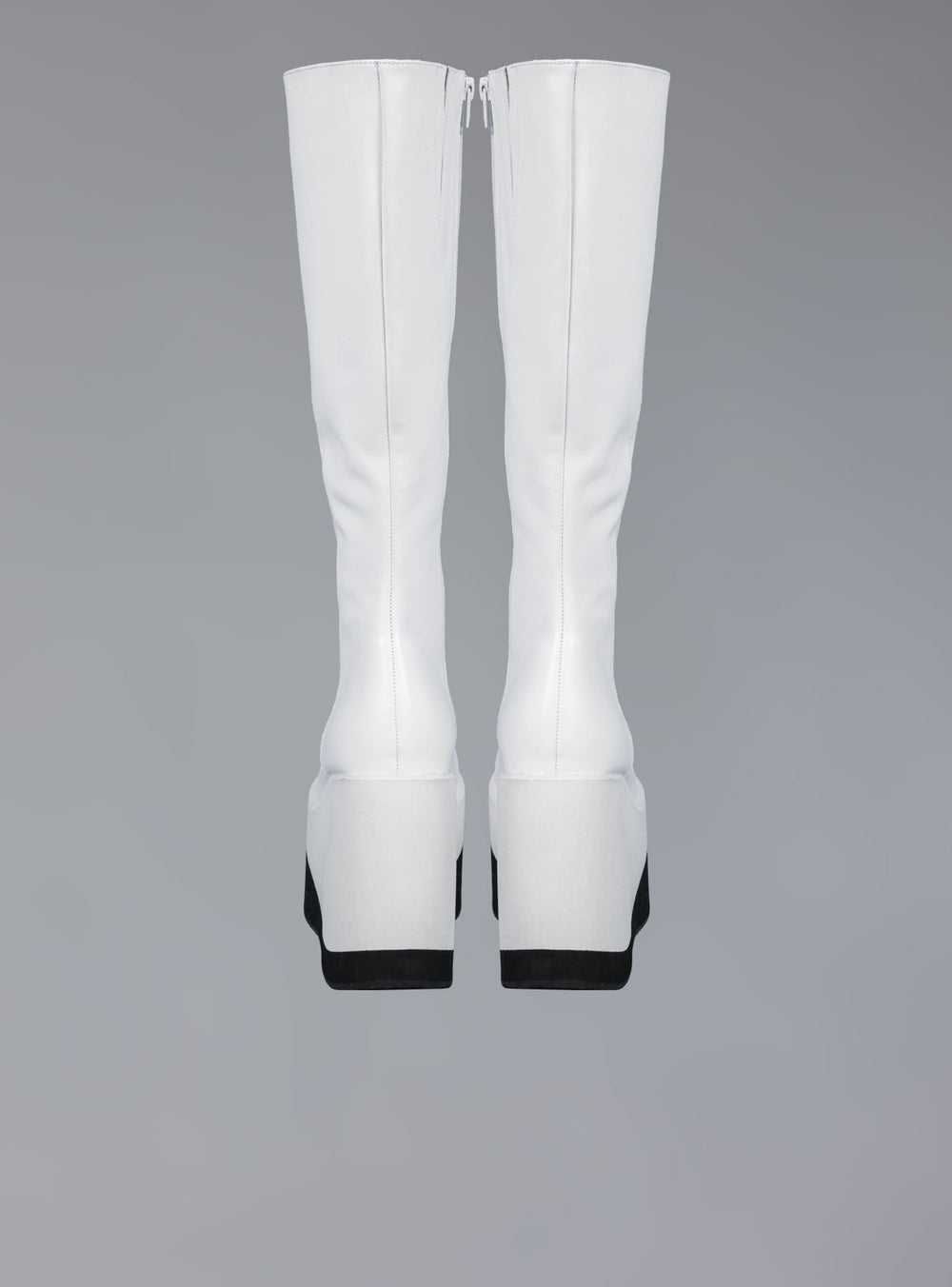 Stacked Leather Platform Knee High Boot - White | UNIF Clothing Sale