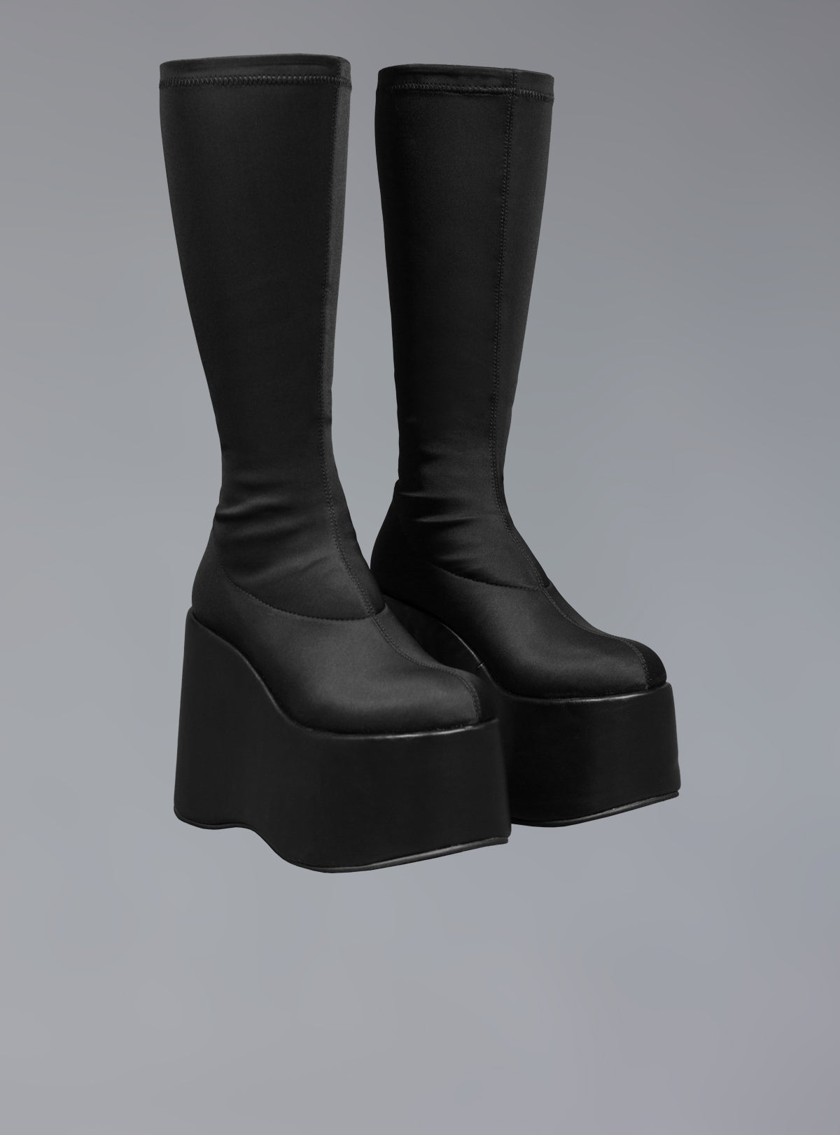 Platform Sock Boots With Super Stacked Sole - Black | UNIF Clothing on Sale