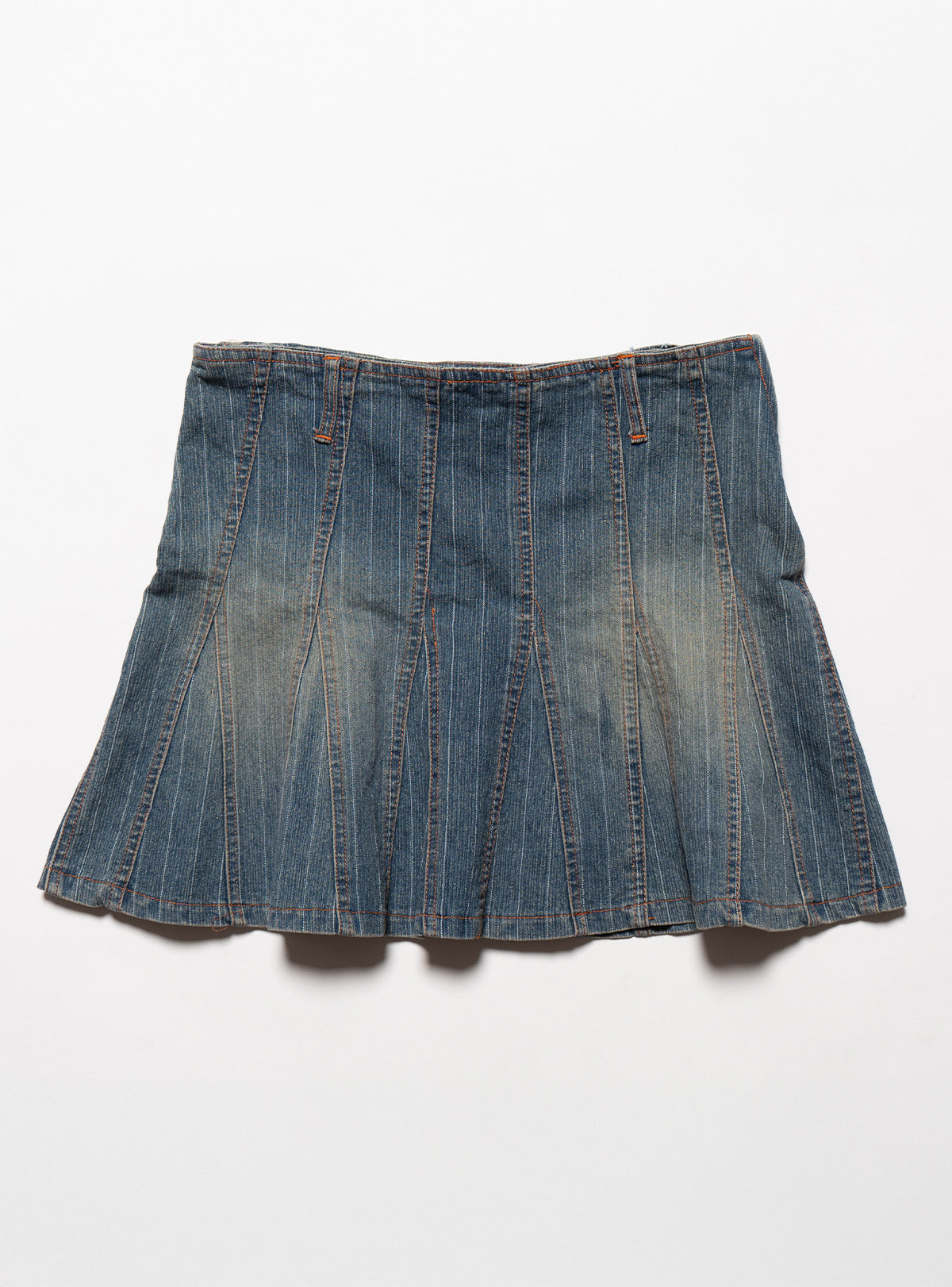 Vintage Starwear Y2K Denim Pinstriped Miniskirt - Blue | UNIF Clothing for Sale