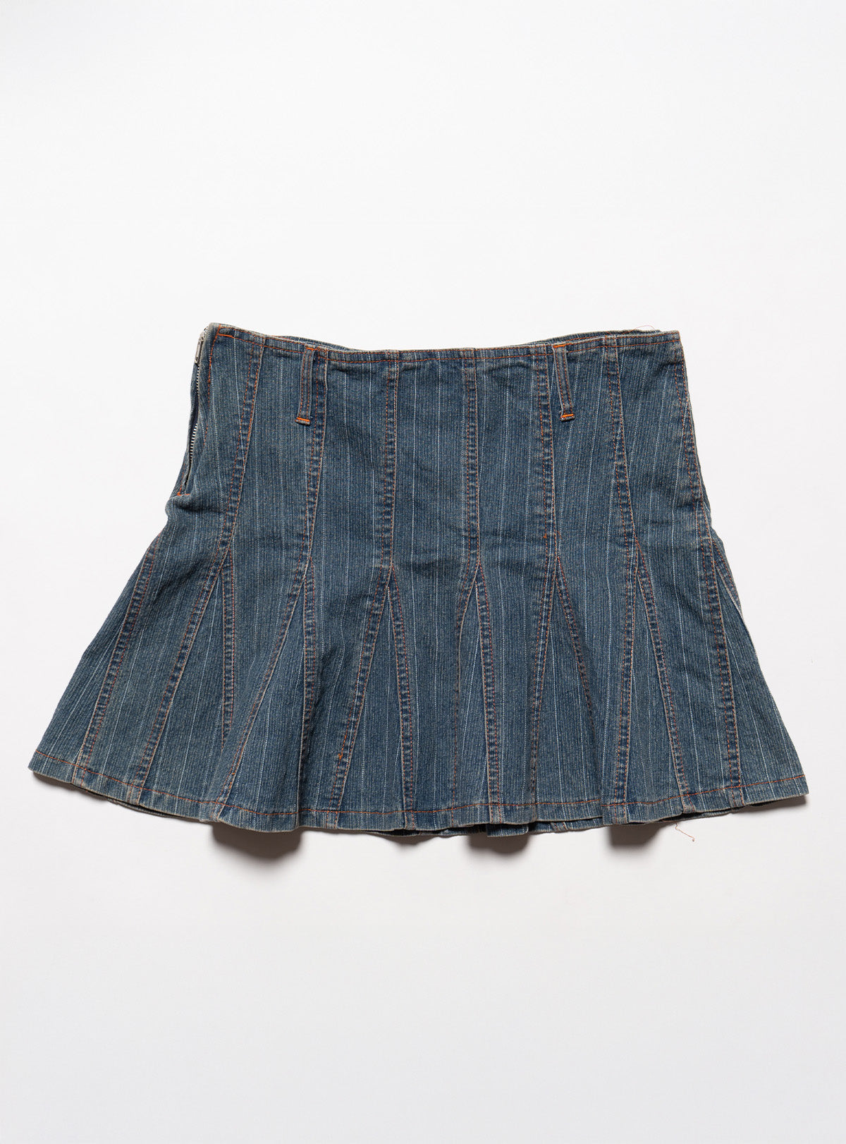 Vintage Starwear Y2K Denim Pinstriped Miniskirt - Blue | UNIF Clothing for Sale