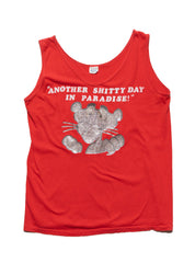 Vintage Another Shitty Day in Paradise Pink Panter Tank - Red | UNIF Clothing outlet