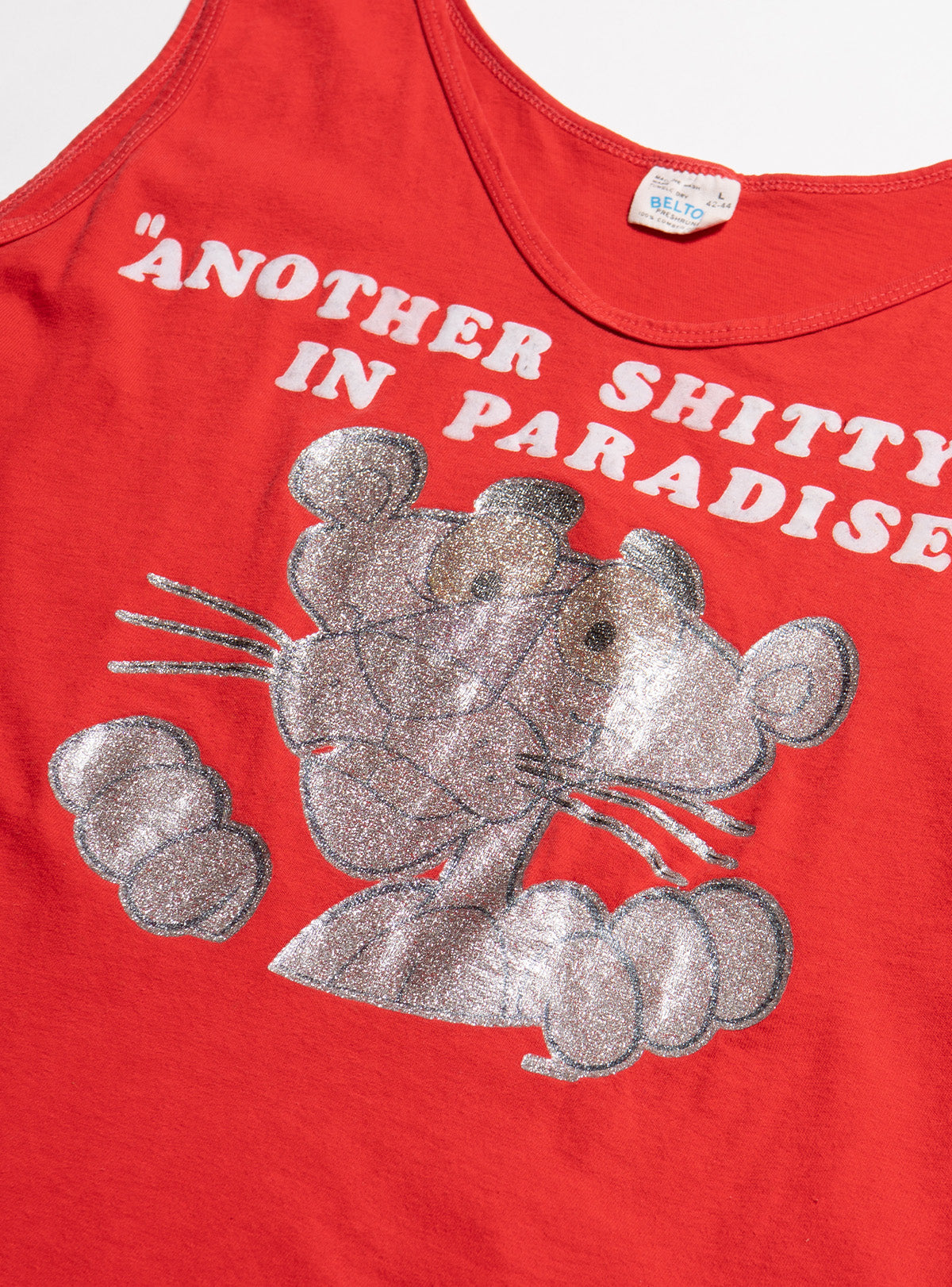 Vintage Another Shitty Day in Paradise Pink Panter Tank - Red | UNIF Clothing outlet