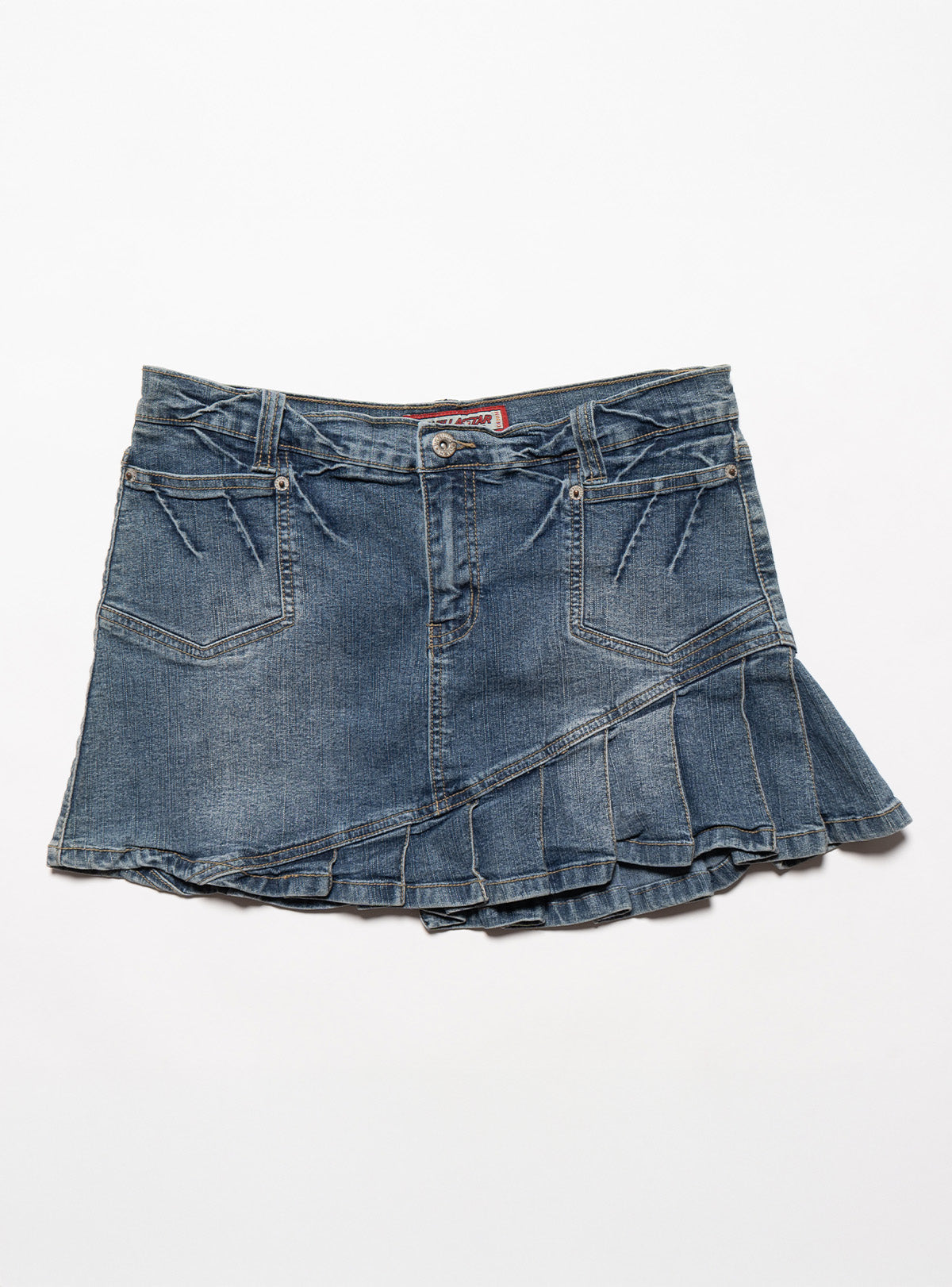 Vintage Vanilla Star Denim Pleated Mini Skirt - Blue | UNIF Clothing on Sale