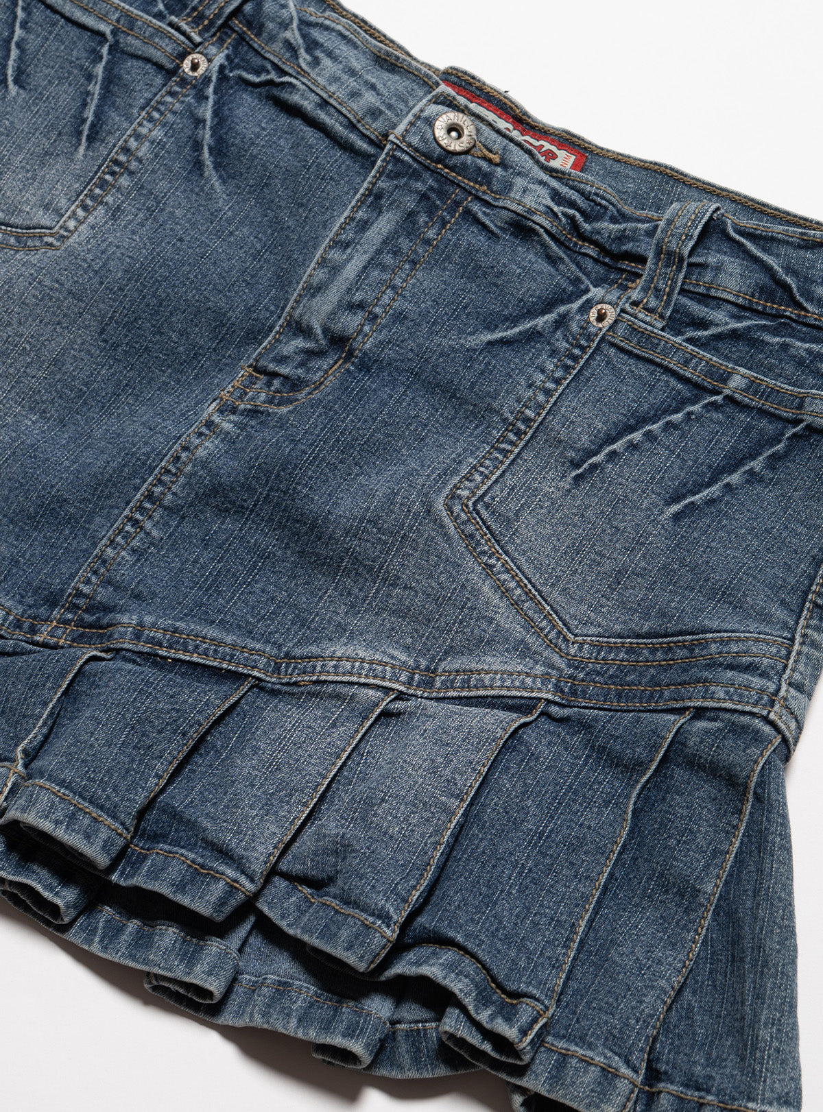 Vintage Vanilla Star Denim Pleated Mini Skirt - Blue | UNIF Clothing on Sale