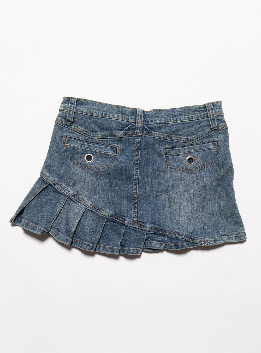 Vintage Vanilla Star Denim Pleated Mini Skirt - Blue | UNIF Clothing on Sale