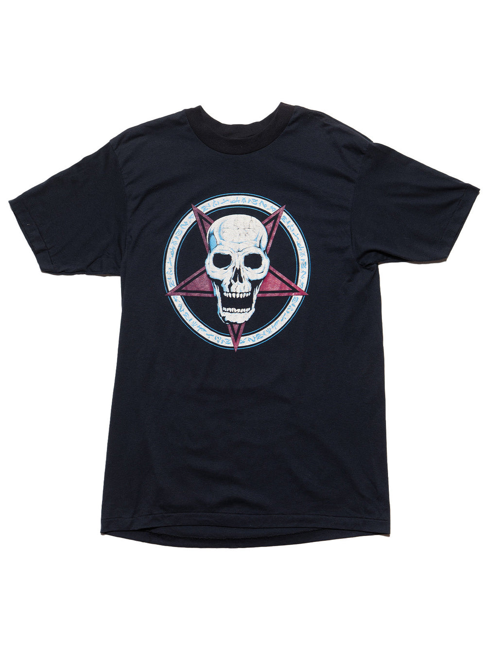 Vintage Pentagram Skull Tee - Black | UNIF Clothing Sale