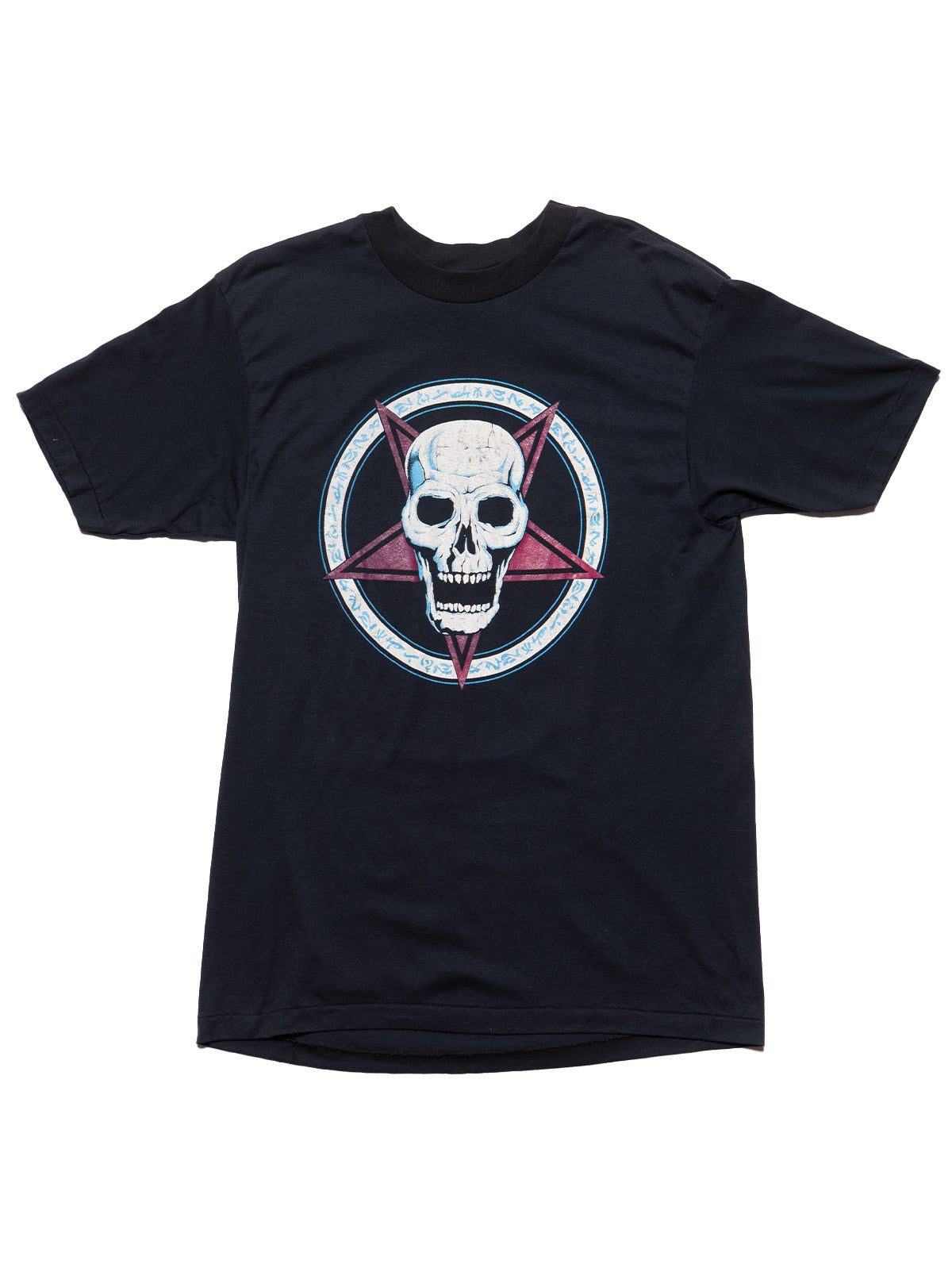 Vintage Pentagram Skull Tee - Black | UNIF Clothing Sale