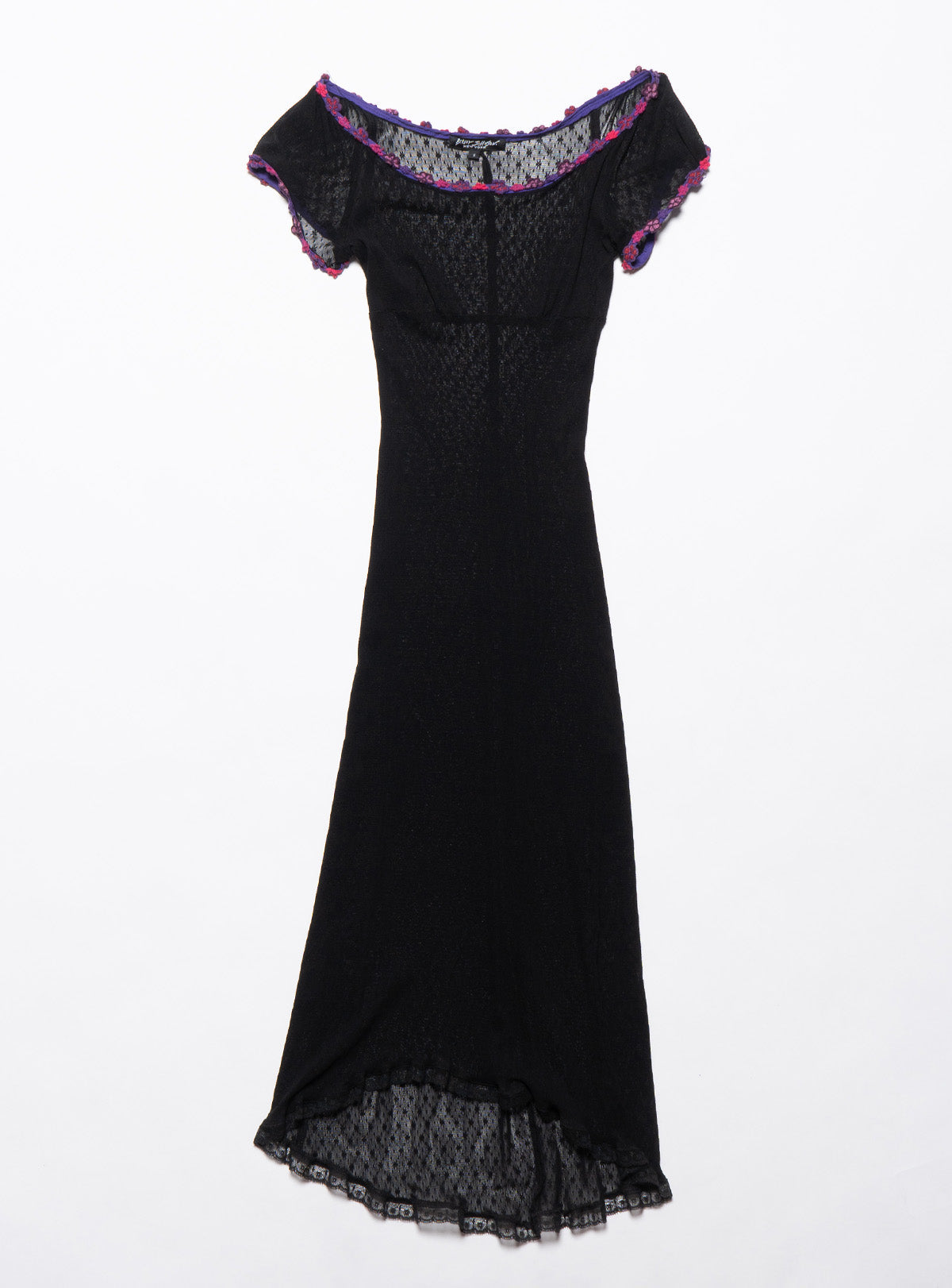 Vintage Betsy Johnson Lace Dress With Purple Trim - Black | UNIF Clothing discount