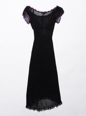 Vintage Betsy Johnson Lace Dress With Purple Trim - Black | UNIF Clothing discount