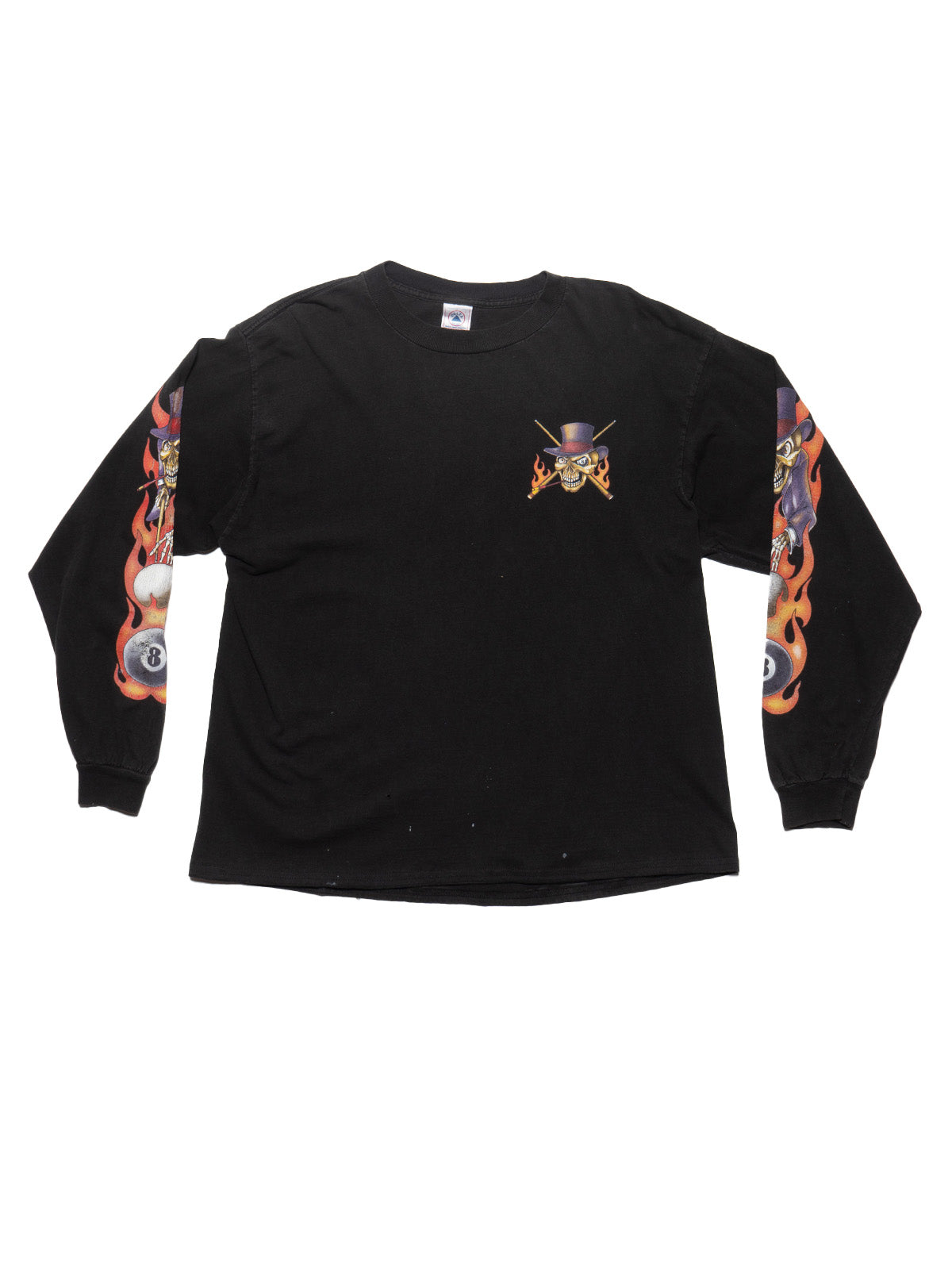 Vintage Skeleton 8 Ball Long Sleeve Tee - Black | UNIF Clothing for Sale