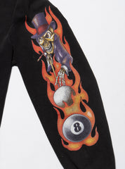 Vintage Skeleton 8 Ball Long Sleeve Tee - Black | UNIF Clothing for Sale