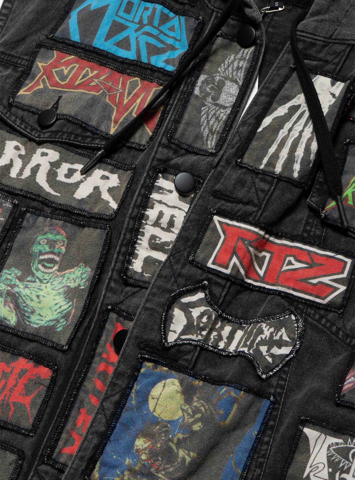 Vintage KTZ Crust Denim Vest With Hood - Black | UNIF Clothing discount