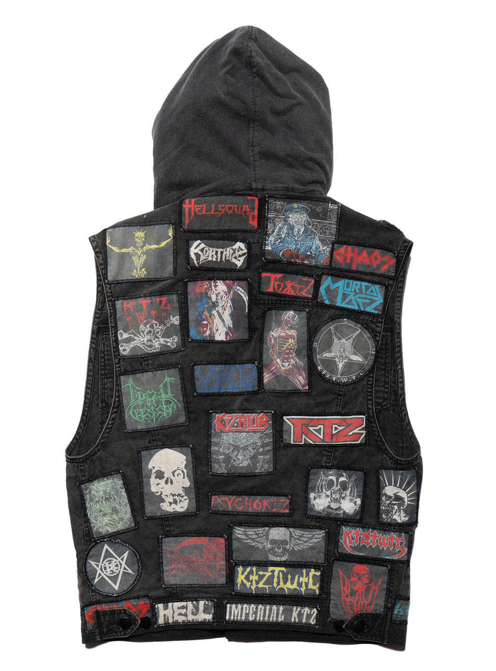 Vintage KTZ Crust Denim Vest With Hood - Black | UNIF Clothing discount