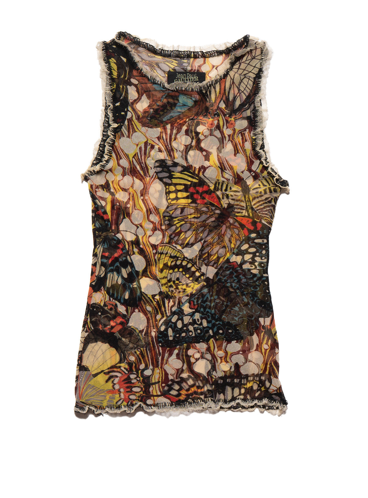 Vintage Jean Paul Gaultier Butterfly Mesh Tank - Multi | UNIF Clothing on Sale