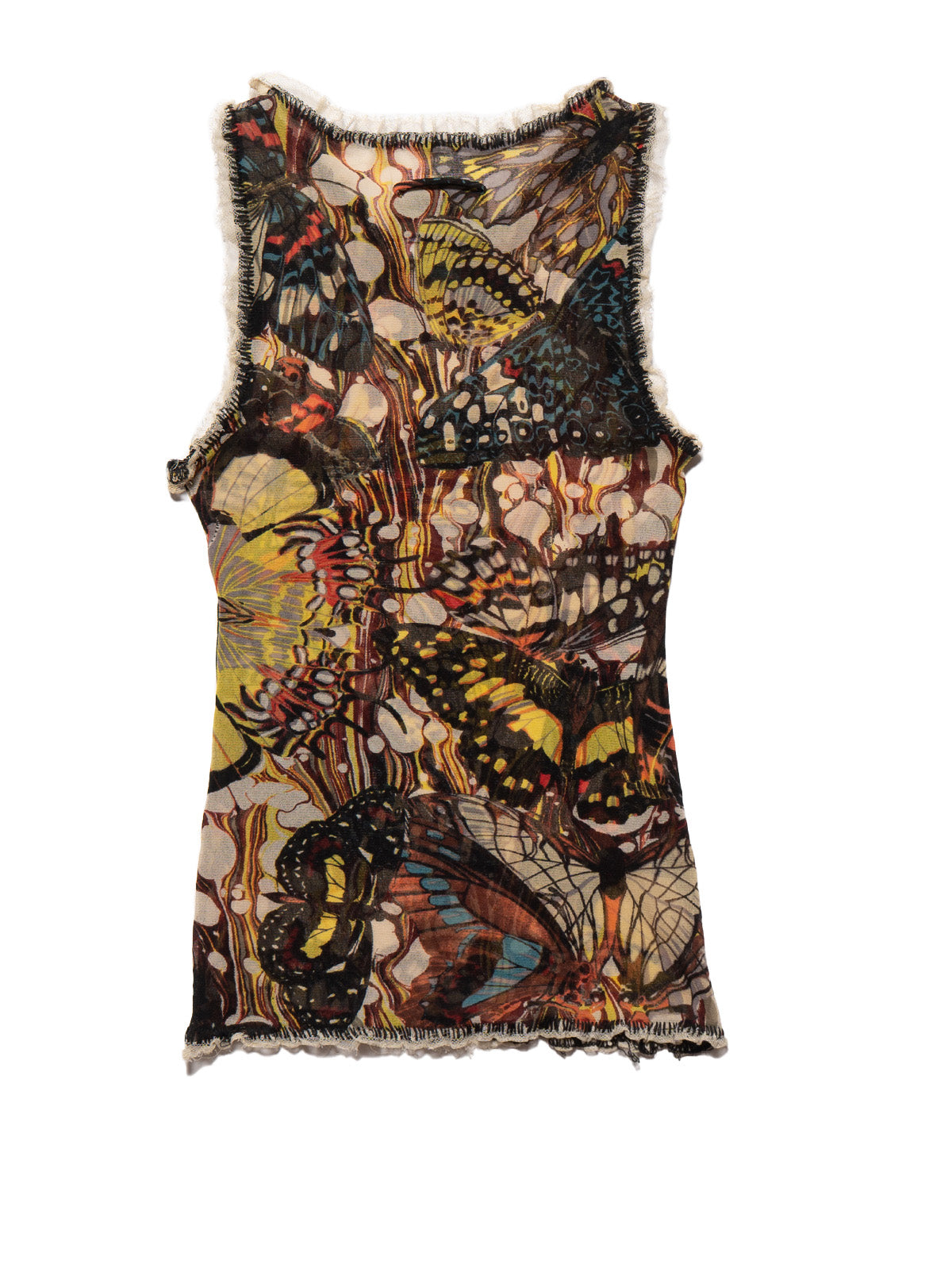 Vintage Jean Paul Gaultier Butterfly Mesh Tank - Multi | UNIF Clothing on Sale