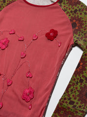 Vintage Kizungu Zungu Flower Long Sleeve Top - Red / Green | UNIF Clothing outlet
