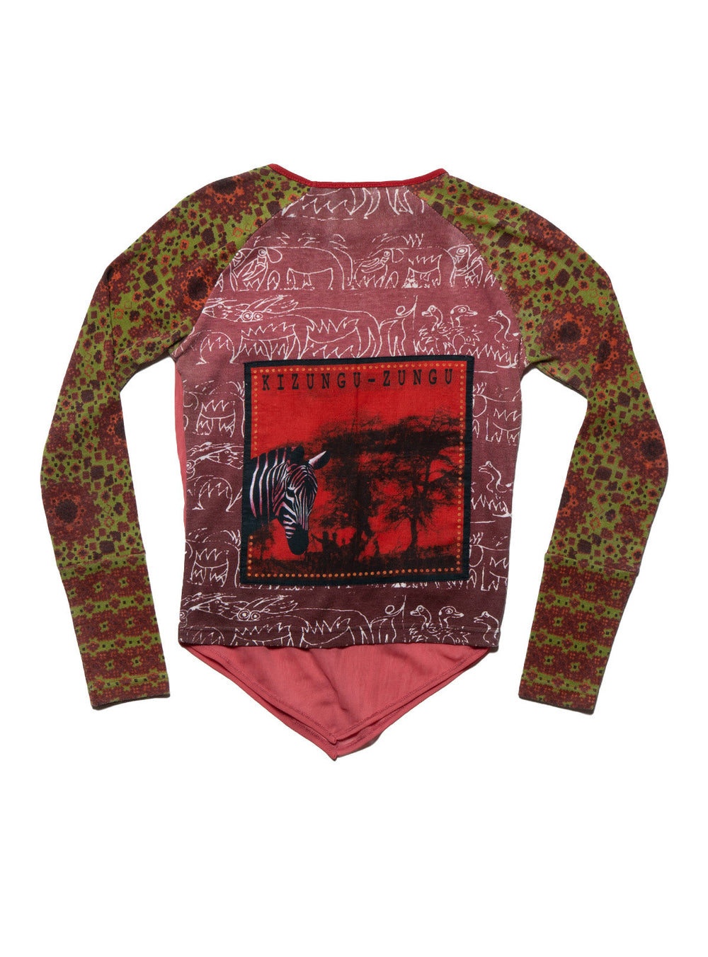 Vintage Kizungu Zungu Flower Long Sleeve Top - Red / Green | UNIF Clothing outlet