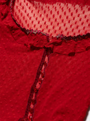 Vintage Betsy Johnson Red Mesh Scoop Neck Top - Red | UNIF Clothing online