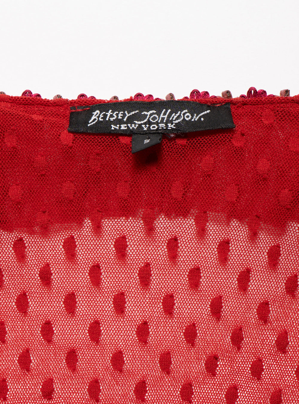 Vintage Betsy Johnson Red Mesh Scoop Neck Top - Red | UNIF Clothing online