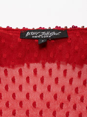 Vintage Betsy Johnson Red Mesh Scoop Neck Top - Red | UNIF Clothing online