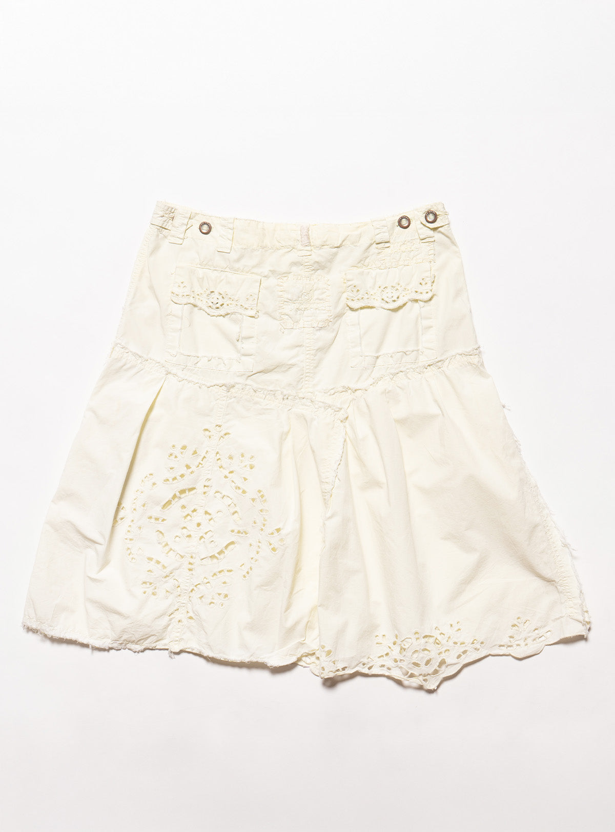 Vintage DA-NANG Yellow Eyelet Skirt - Yellow | UNIF Clothing for Sale