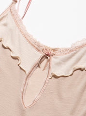 Vintage Delicate Dusty Beige/Pink Rose Tank - Beige | UNIF Clothing outlet
