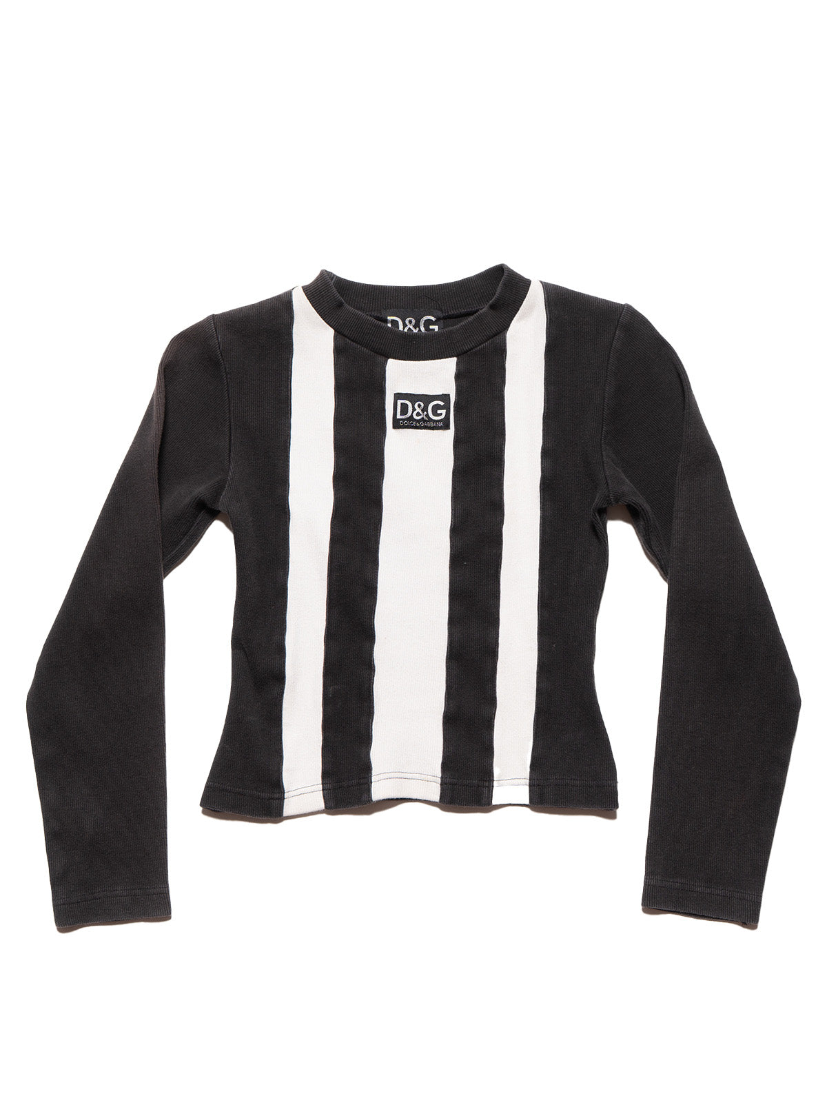 Vintage D&G & Striped Longsleeve Top - Black / White | UNIF Clothing online shop