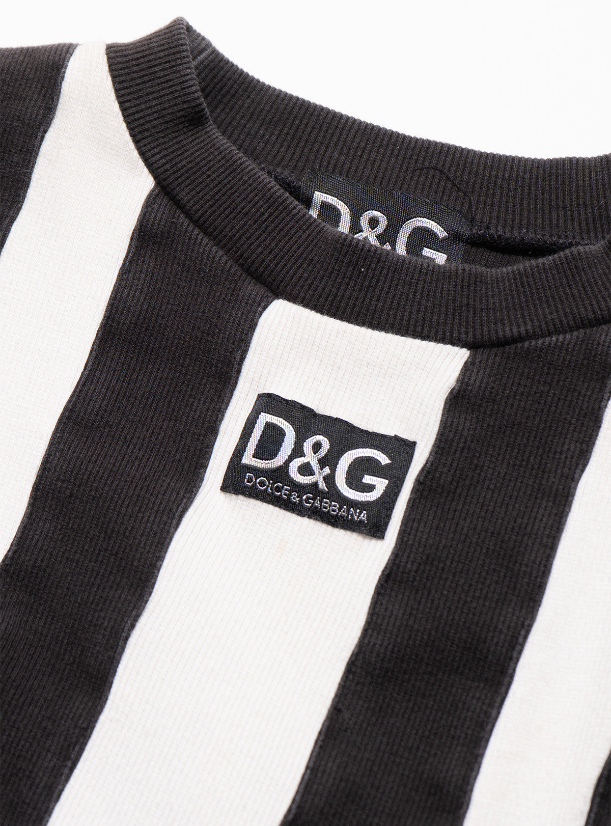 Vintage D&G & Striped Longsleeve Top - Black / White | UNIF Clothing online shop