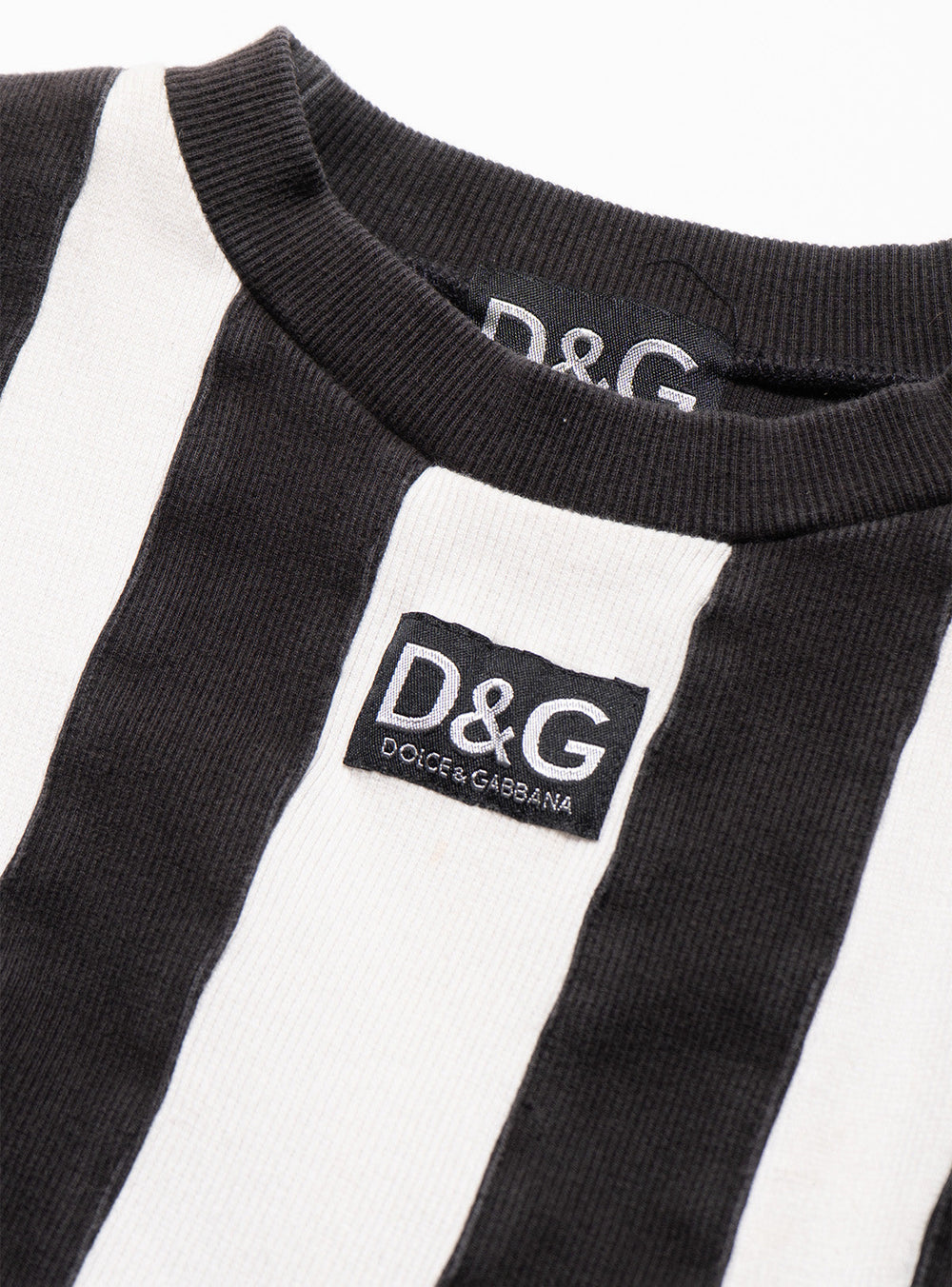 Vintage D&G & Striped Longsleeve Top - Black / White | UNIF Clothing online shop