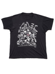 Vintage Fashion Victim Skeleton Football Tee - Black | UNIF Clothing online