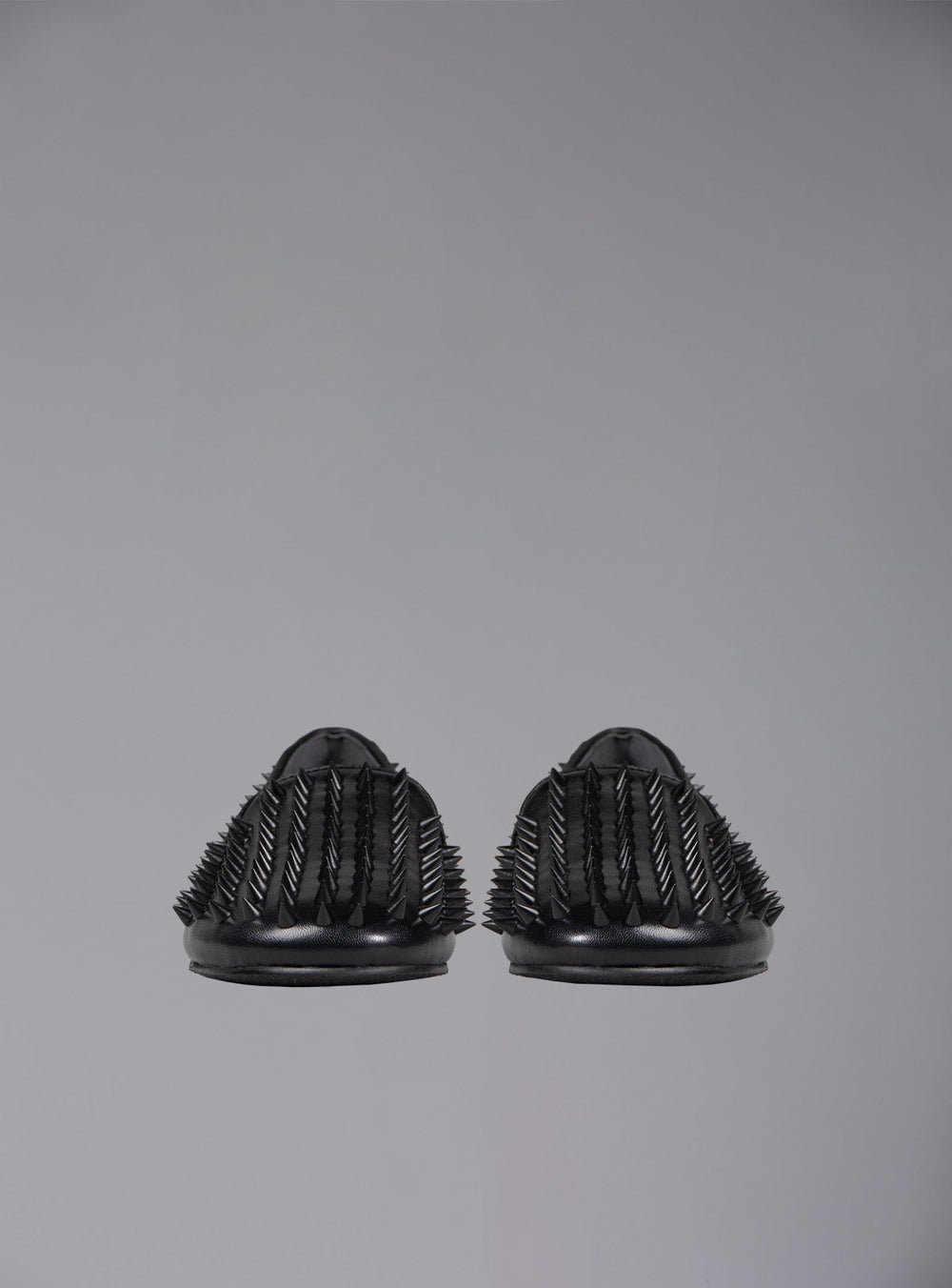 UNIF Hellraiser spiked slip on loafer in tonal on colorway. - Black/Black | UNIF Clothing online