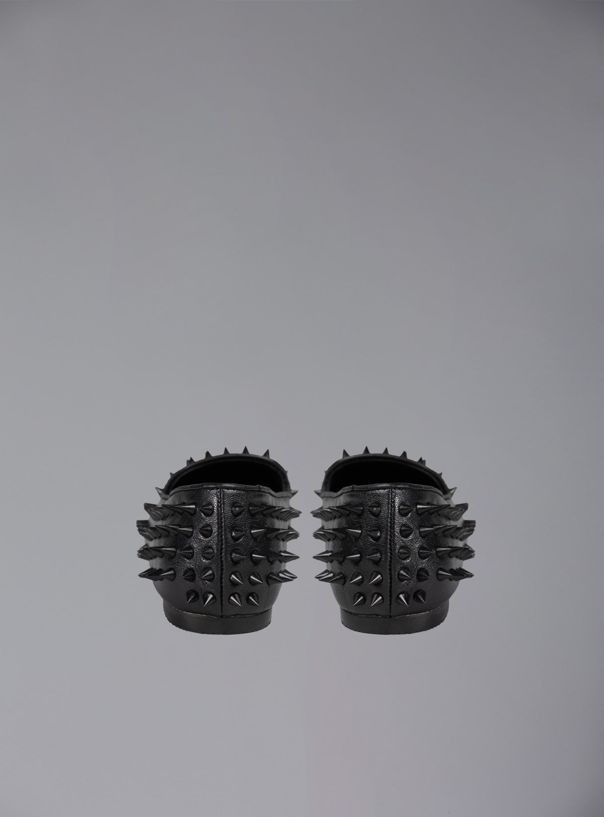 UNIF Hellraiser spiked slip on loafer in tonal on colorway. - Black/Black | UNIF Clothing online