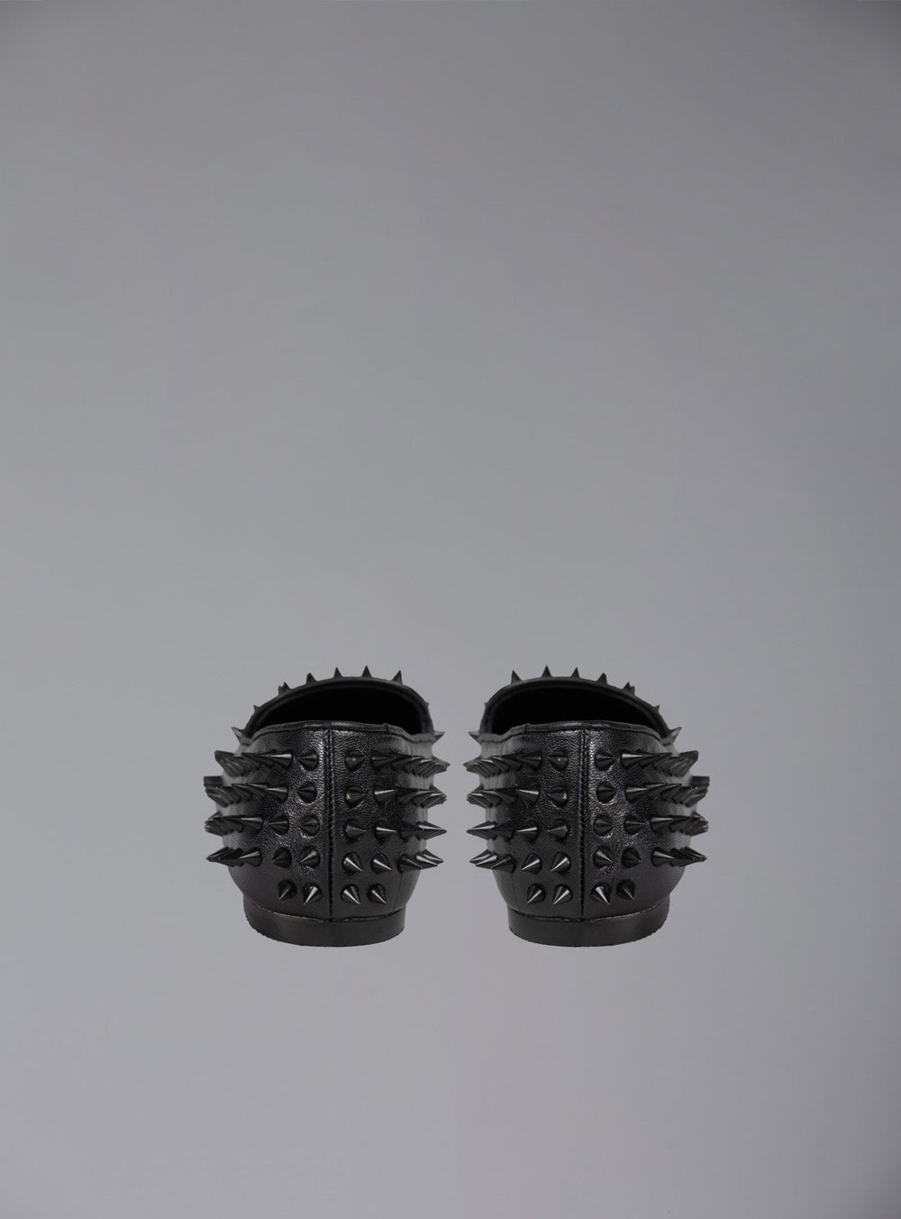 UNIF Hellraiser spiked slip on loafer in tonal on colorway. - Black/Black | UNIF Clothing online