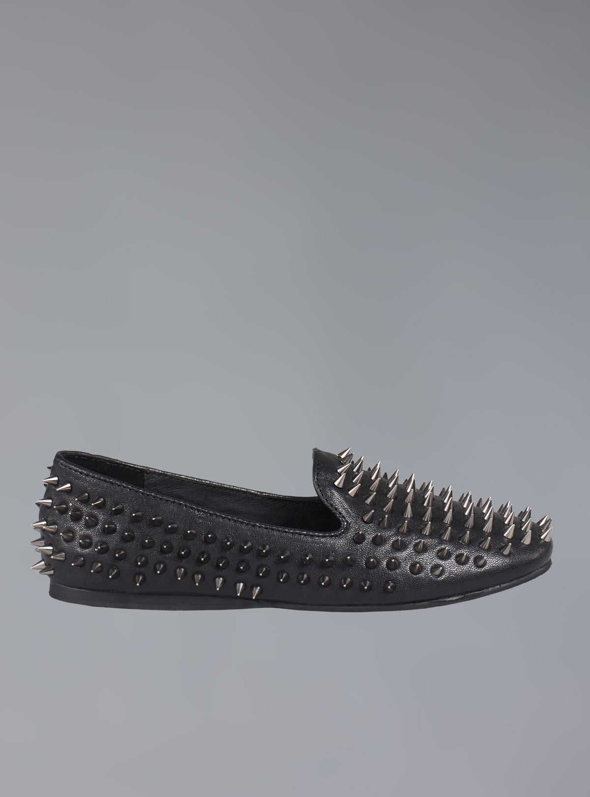 The UNIF Hellraiser spiked flats - Black/Silver | UNIF Clothing Sale