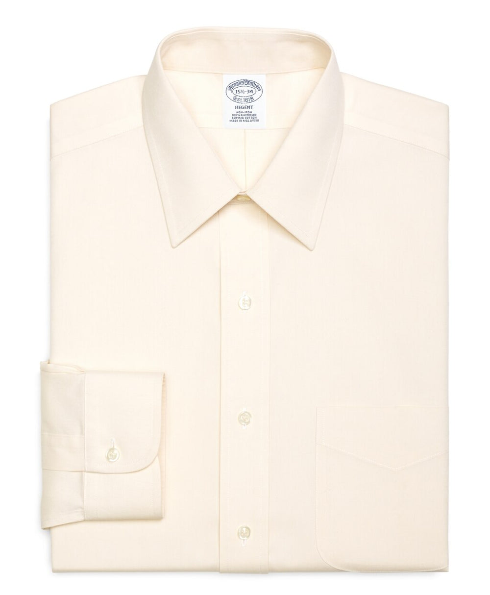Brooks Brothers Men Regent Fitted Dress Shirt, Non-Iron Point Collar