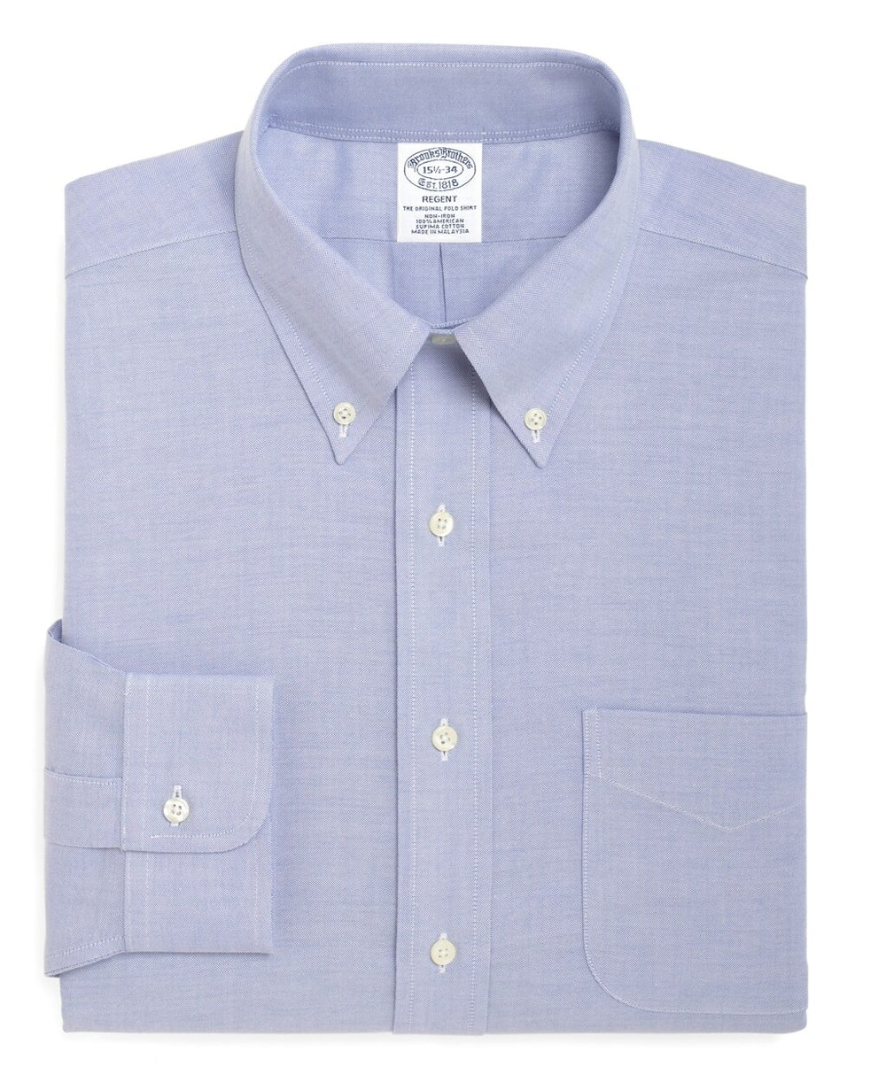 Brooks Brothers Men BrooksCool® Regent Fitted Dress Shirt, Non-Iron Button-Down Collar