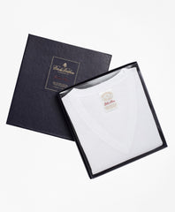 Brooks Brothers Men Sea Island  V-Neck Tee