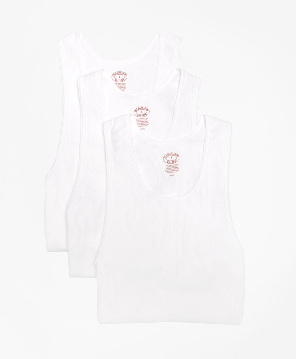 Brooks Brothers Men Supima® Cotton Athletic Tank Undershirt - Three Pack