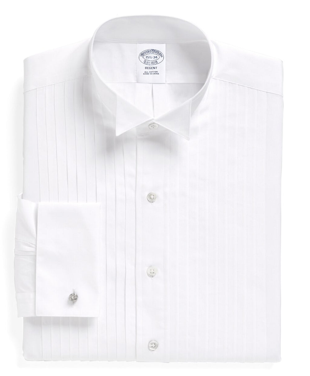 Brooks Brothers Men Regent Fit Ten-Pleat Wing Collar Tuxedo Shirt