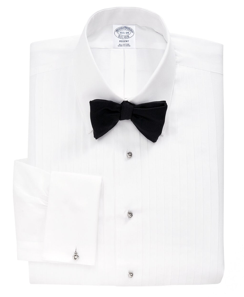 Brooks Brothers Men Regent Fit Ten-Pleat Tennis Collar Tuxedo Shirt