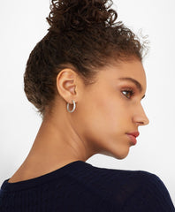 Brooks Brothers Women Crystal-Studded Hoop Earrings
