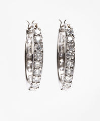 Brooks Brothers Women Crystal-Studded Hoop Earrings