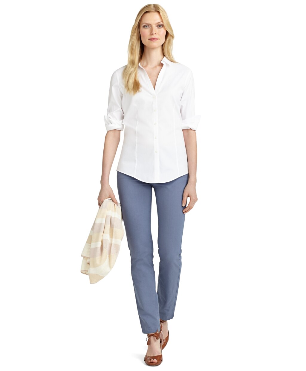 Brooks Brothers Women Petite Non-Iron Fitted Blouse
