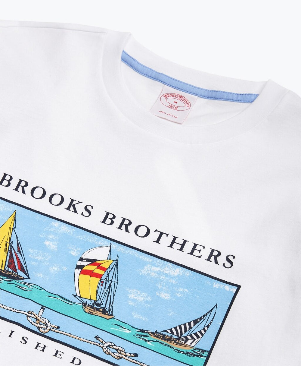 Brooks Brothers Men Boat-Print Cotton Jersey T-Shirt