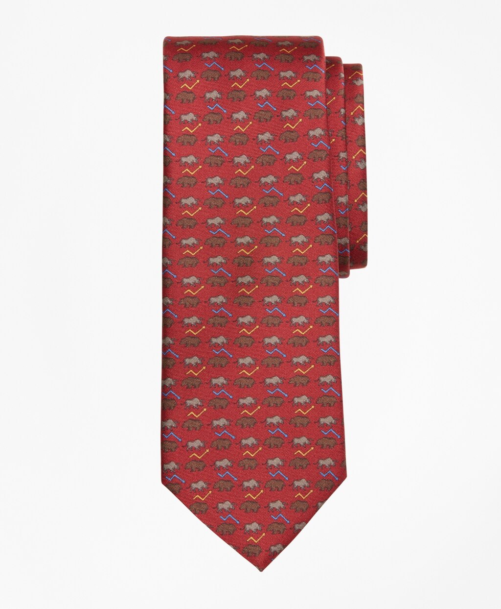 Brooks Brothers Men Bull and Bear Print Tie