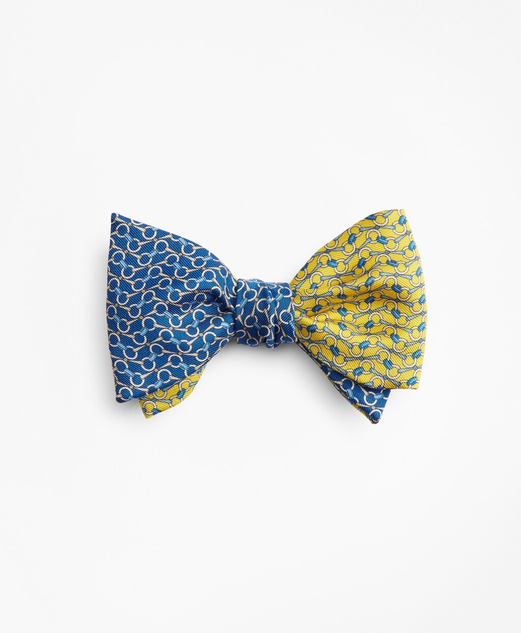 Brooks Brothers Men Bit Chain Link Print Reversible Bow Tie