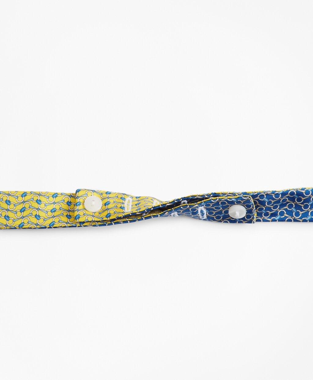 Brooks Brothers Men Bit Chain Link Print Reversible Bow Tie
